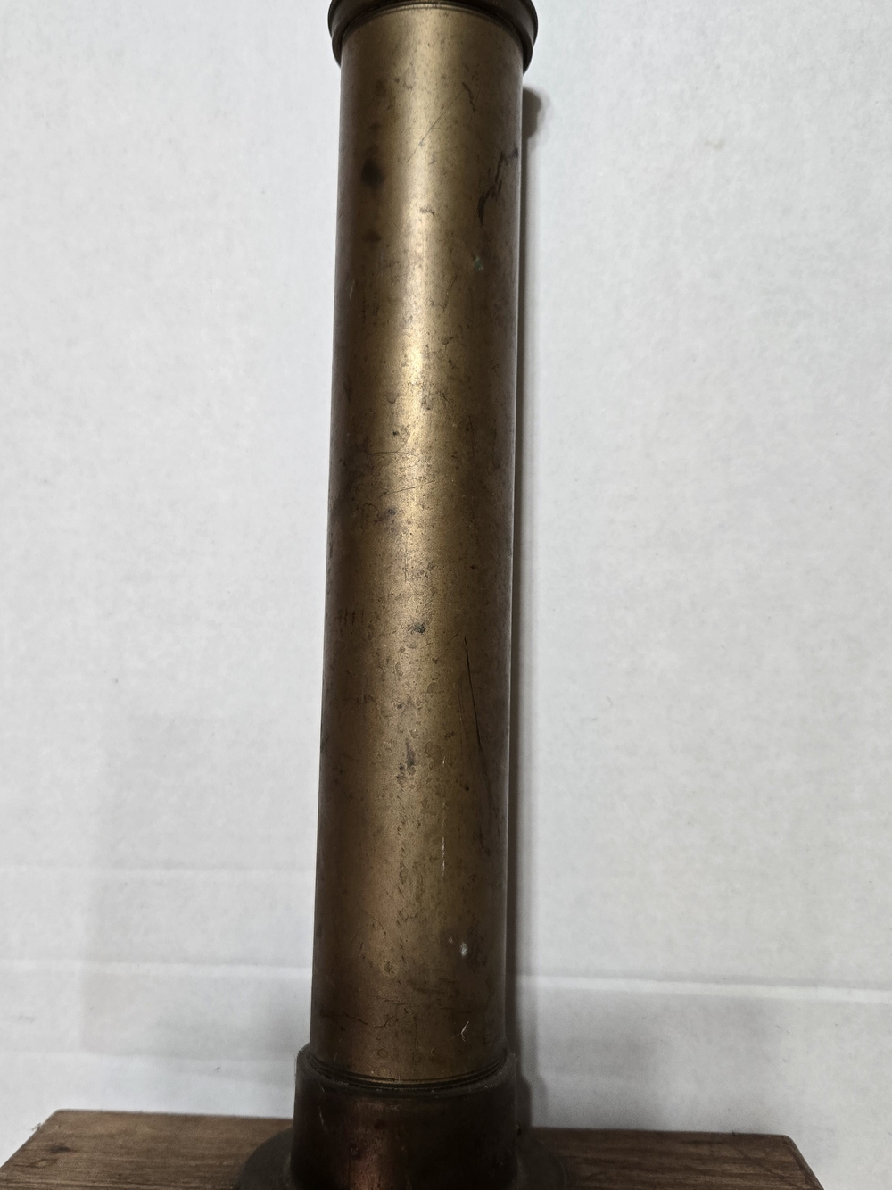 Heavy Brass Bicycle Pump w/ Wood Base & Handle – Antique Vintage Bike Tool